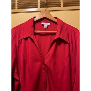 Dressbarn Woman Red Button front Blouse, Sz 18-20
